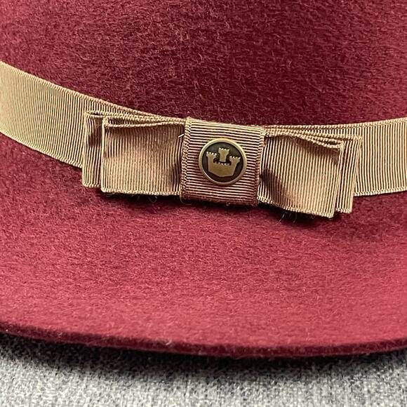 Goorin Bros Priscilla Lane Wool Fedora Hat Womens Medium Brick Red USA Made main image 6